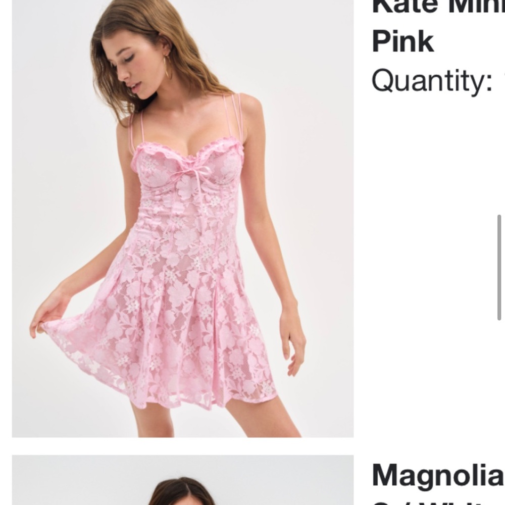 For Love And Lemons Pink Lace Mini Dress